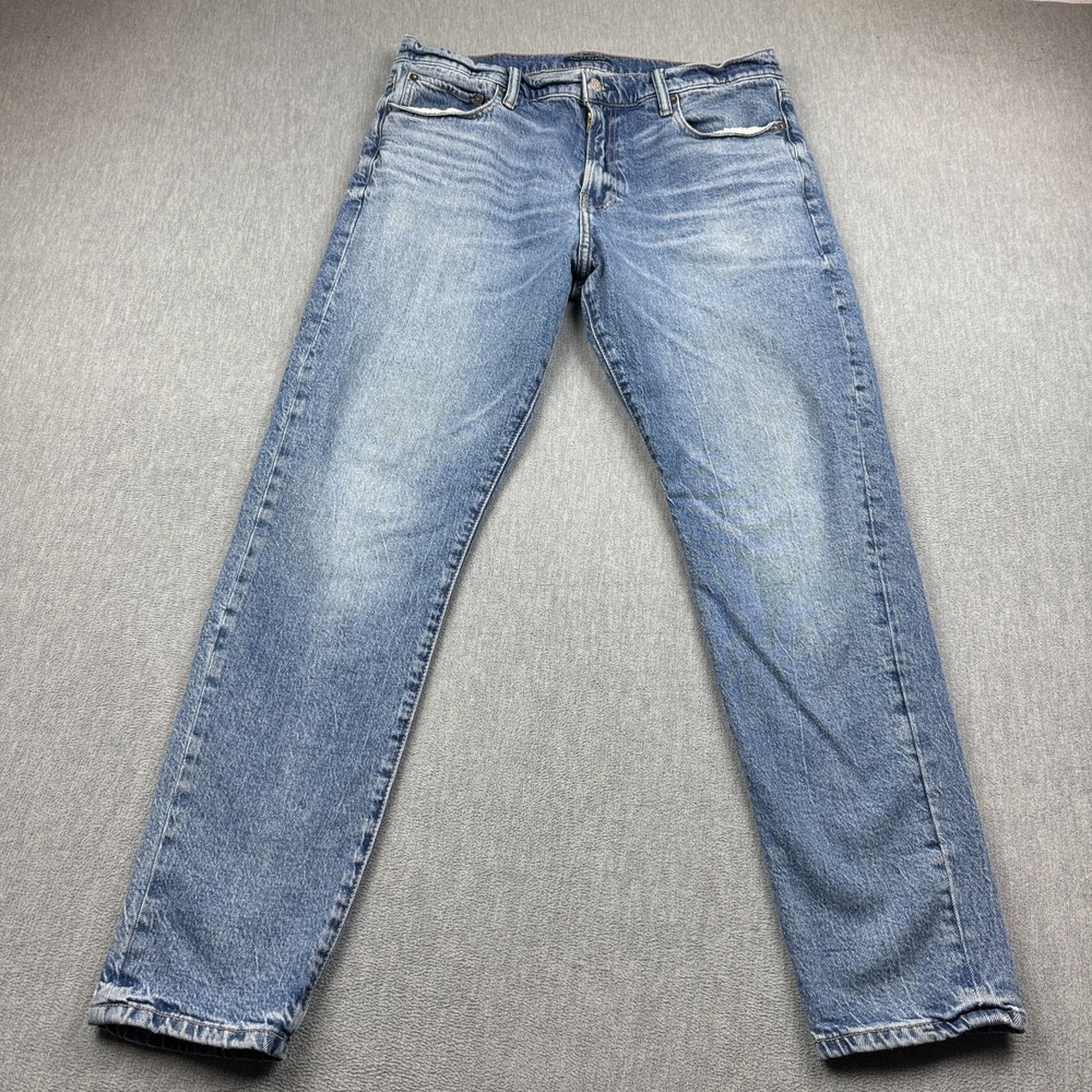 Lucky Brand Jeans Mens 36x32 Blue Straight Leg Denim Pants Zip Workwear Outdoor